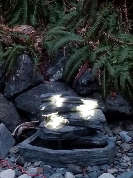 Slate Springs Fountain Light Included Cement Ornamental Stone